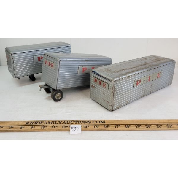 LOT OF 3 - S.S.S. TIN P.I.E. TRAILERS