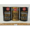 Image 1 : LOT OF 3 - KENDALL MOTOR OIL QT CANS -  INCL GT-1 & SUPERB