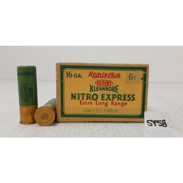 AMMO: 25X REMINGTON KLEANBORE 16GA - 2 3/4IN - #6C SHOT - COLLECTIBLE BOX