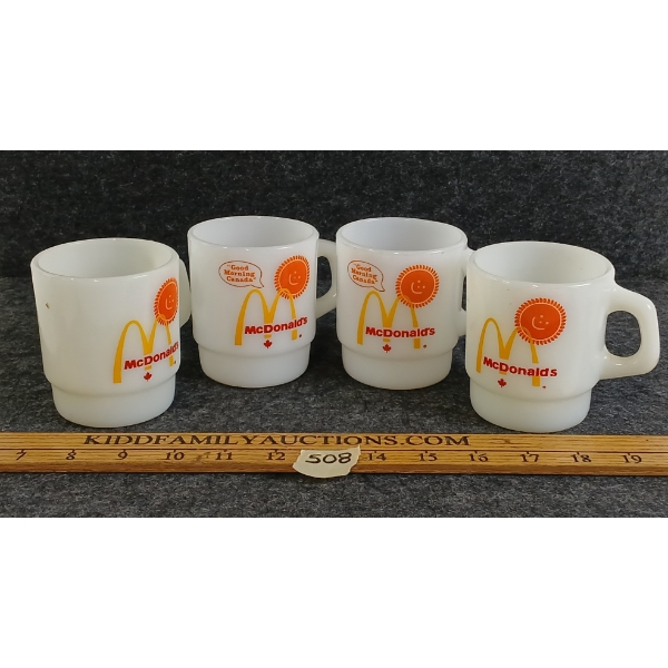 LOT OF 4 - ANCHOR HOCKING MCDONALD'S MUGS