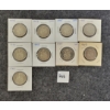 Image 1 : LOT OF 9 - 1968 - 1995 CDN 50 CENT PCS 