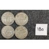 Image 1 : LOT OF 4 - 1950 CDN 50 CENT SILVER COINS
