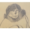 Image 2 : "BAFFIN CARVER" BY JAMES ARCHIBALD HOUSTON (1921 - 2005) - CHARCOAL ON PAPER