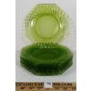 Image 1 : LOT OF 8 - GREEN DEPRESSION GLASS LUNCH PLATES