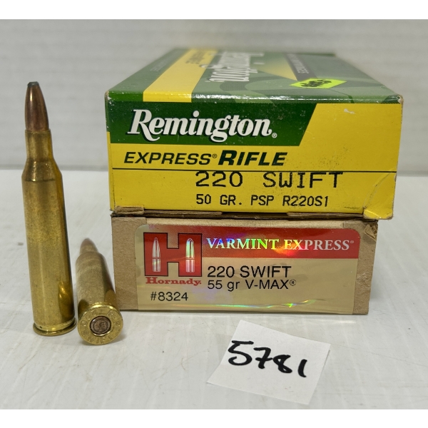 AMMO: 40X HDY & REM .220 SWIFT - 55GR. VMAX & 50GR. SP