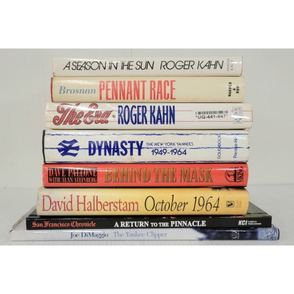 LOT OF 8 - BASEBALL BOOKS - "DYNASTY", "PENNANT RACE", "OCTOBER 1964", ETC