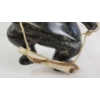 Image 9 : HUMAN CARRYING ANIMAL HIDE - SIGNED - STONE & LEATHER