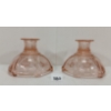 Image 1 : LOT OF 2 - PINK DEPRESSION GLASS CANDLE STICK HOLDERS