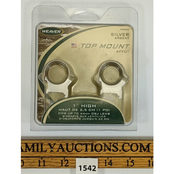 WEAVER 1IN TOP MOUNT RINGS