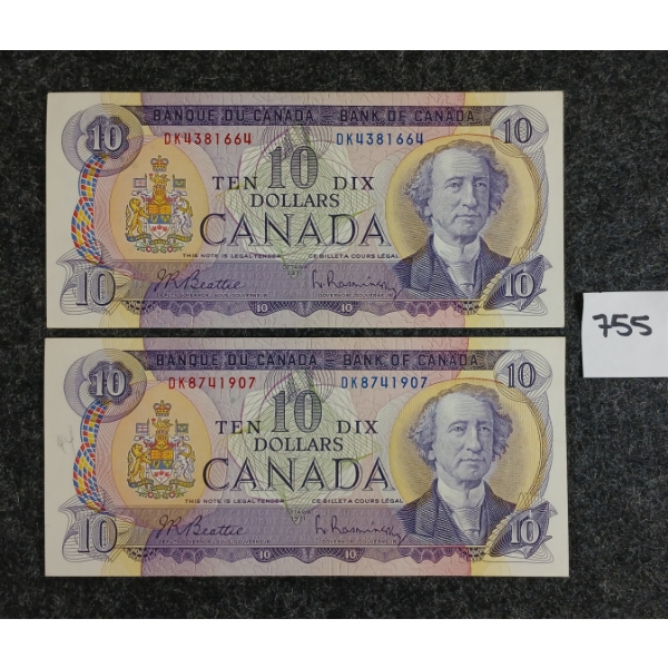 LOT OF 2 - 1971 CDN $10 BANKNOTES