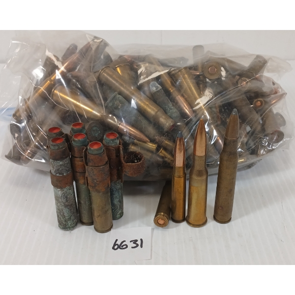 AMMO / BRASS: QTY OF MISC RNDS - INCL .303 BRIT, .22 LONG, ETC - 6LBS