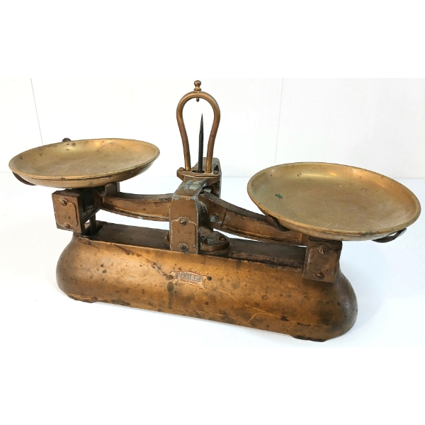 POOLEY BRASS & CAST BALANCE SCALE  - CIRCA 1880s - 1920s