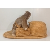 Image 4 : MAN ENTERING IGLOO BY JOHNNY INUKPUK (1911 - 2007) - GRASS, FUR & STONE