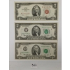 Image 1 : LOT OF 3 - 1963 & 1976 U.S. $2 BANKNOTES