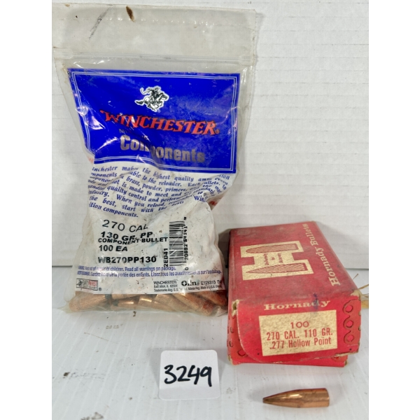 BULLETS: APPROX 195X .270 CAL - 130 GR SP & 110 GR HP