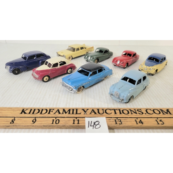 LOT OF 8 - DINKY TOYS DIECAST CARS - MORRIS OXFORD, AUSTON SOMERSET, BUCK ROADMASTER, ETC