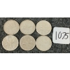 Image 1 : LOT OF 6 - 1964-1968 CDN 25 CENT COINS