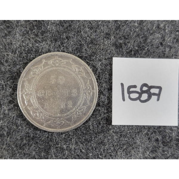 1882 NEWFOUNDLAND 50 CENT SILVER COIN