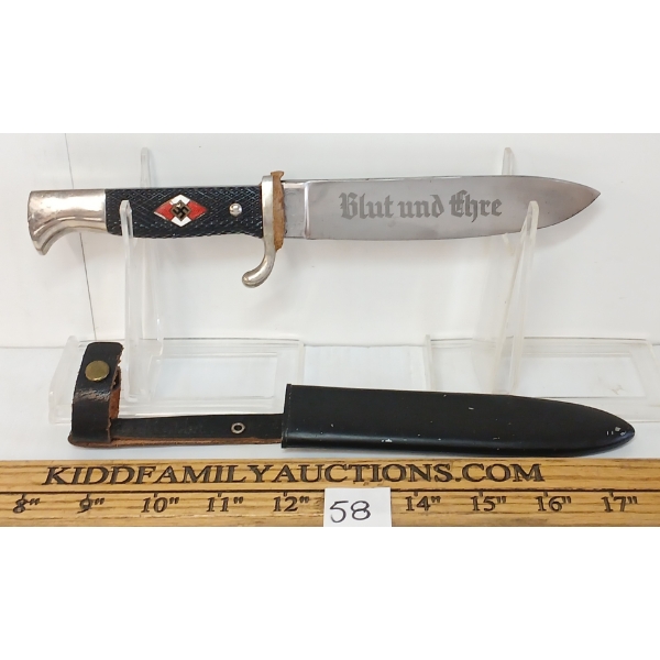 WWII GERMAN HITLER YOUTH KNIFE W/ SHEATH
