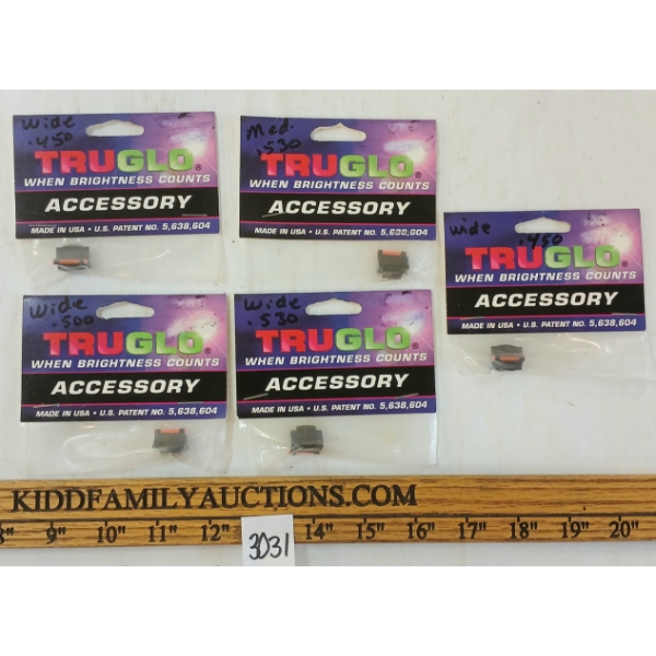 LOT OF 5 - TRUGLO FIBER OPTIC SIGHTS