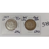 Image 1 : LOT OF 2 - 1943 & '45 CDN 50 CENT SILVER COINS
