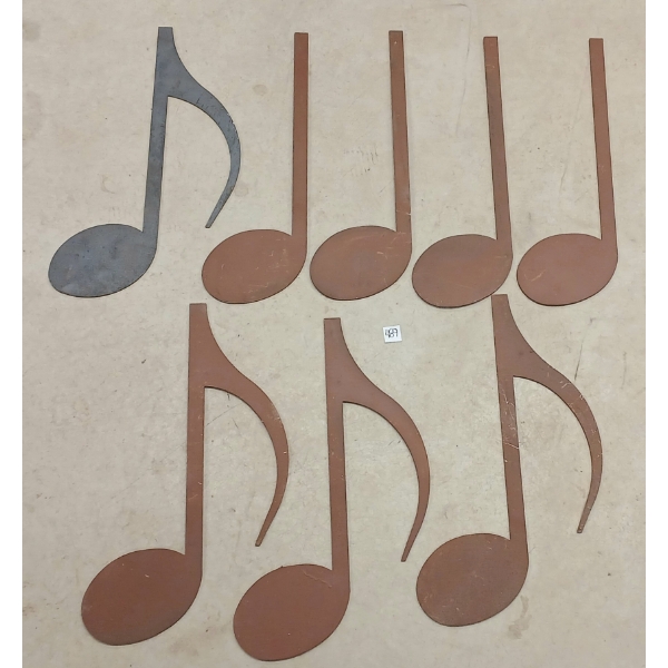 LOT OF 6 - MUSIC NOTES - LASER-CUT METAL WALL ART