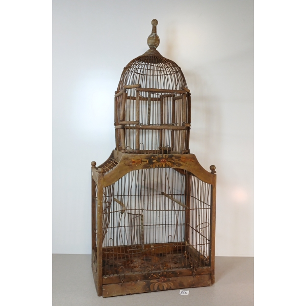 VINTAGE WOOD & WIRE BIRDCAGE 