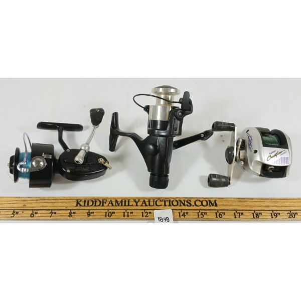 LOT OF 3 - SHIMANO BANTAM CR-200A, UNKNOWN & GARCIA MITCHELL 300 FISHING REELS