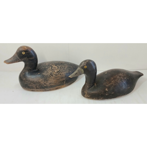 LOT OF 2 - GOLDEN EYED DECOY DUCKS BY JOHN R. WELLS