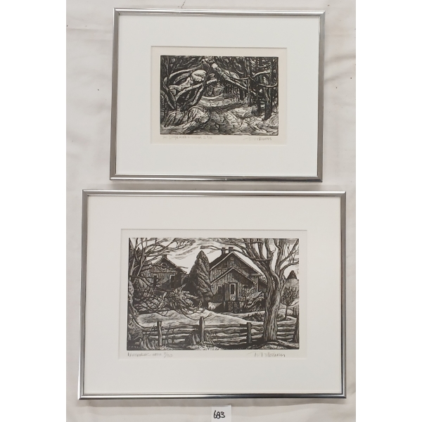 LOT OF 2 - "THE DINGLE ROAD IN WINTER 2" & "NOVEMBER NOON" BY ROSEMARY ELIZABETH KILBOURNE