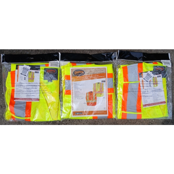 LOT OF 3 - S/M PIONEER HIVIS VESTS