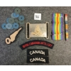Image 1 : JOB LOT - ROYAL AIR FORCE OBSERVER PATCH, MEAT RATION TOKENS, ARTILLERY REGIMENT BUCKLE, ETC