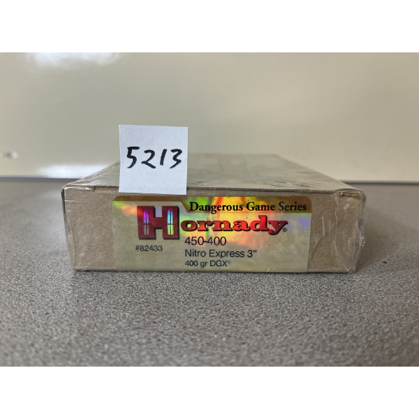 AMMO: 20X HORNADY .450-400 NITRO EXPRESS 3IN 400GR. DGX - SEALED