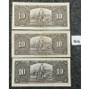 Image 2 : LOT OF 3 - 1937 CDN $10 BANKNOTES 