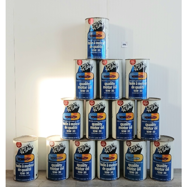LOT OF 14 - DRIVE 'N SAVE 10W-30 QT CANS
