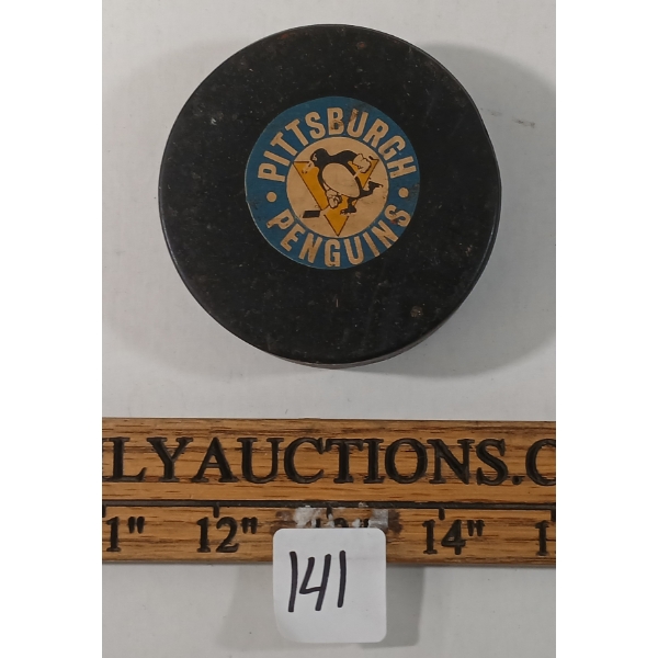 1969-1977 PITTSBURGH PENGUINS CONVERSE ART ROSS HOCKEY GAME PUCK