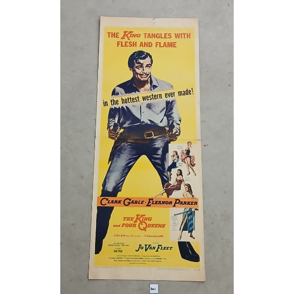 1957 "THE KING AND THE FOUR QUEENS" MOVIE POSTER