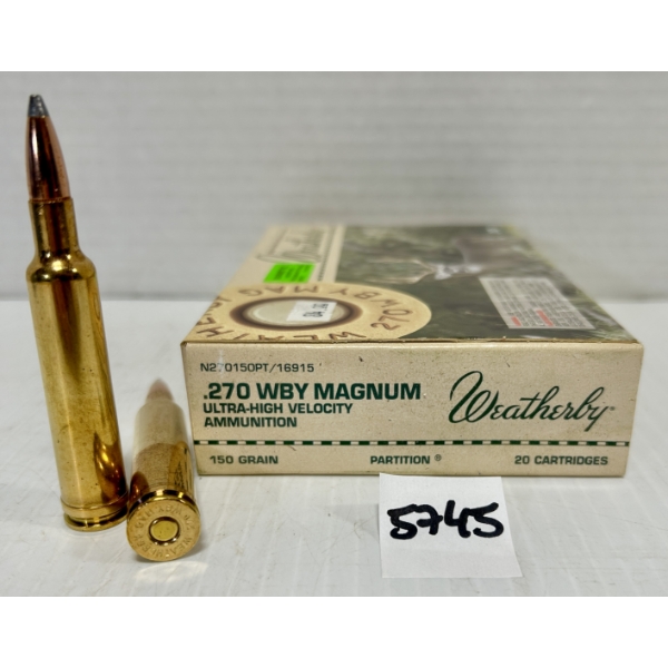 AMMO: 17X LIVE & 3X BRASS WEATHERBY .270 WBY MAG 150GR. SP