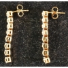 Image 3 : PAIR OF - 18K GOLD PLATED PRINCESS CUT SIMULATED DIAMOND (CZ) TASSEL EARRINGS