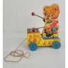 Image 3 : LOT OF 4 - FISHER PRICE TINY TEDDY PULL TOY, ABACUS, WOODEN BLOCKS CART & RING TOSS