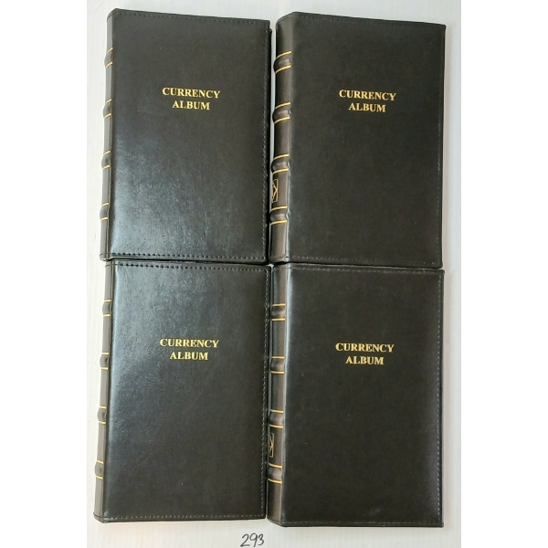 LOT OF 4 - LEUCHTTURM LEATHER CURRENCY ALBUMS