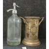 Image 1 : LOT OF 2 - CAPITOL DISTRICT SELTZER CO. & BRONZE HOLDER