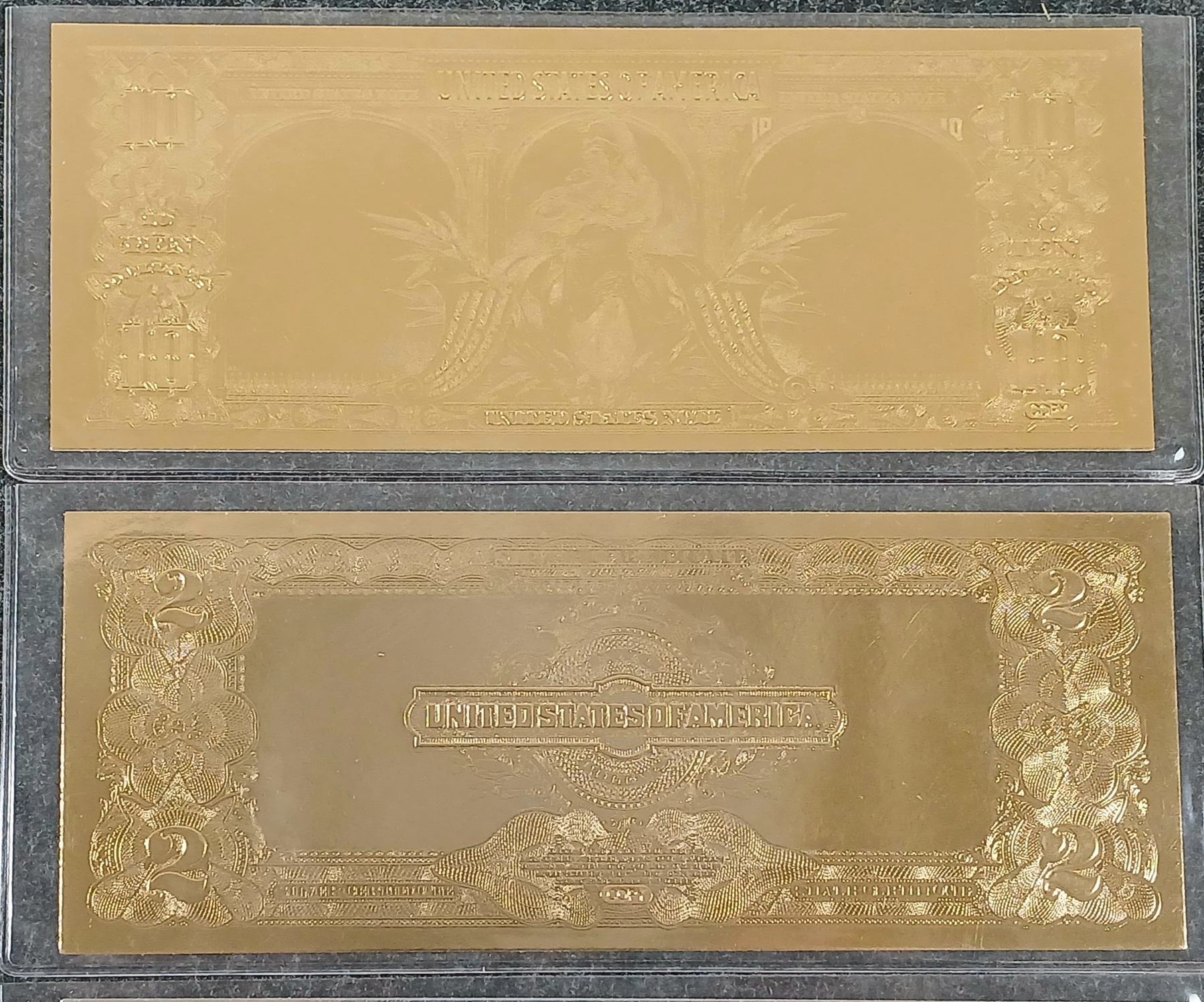 LOT OF 3 - US $2 & 10 COLLECTIBLE BANKNOTES - COPY