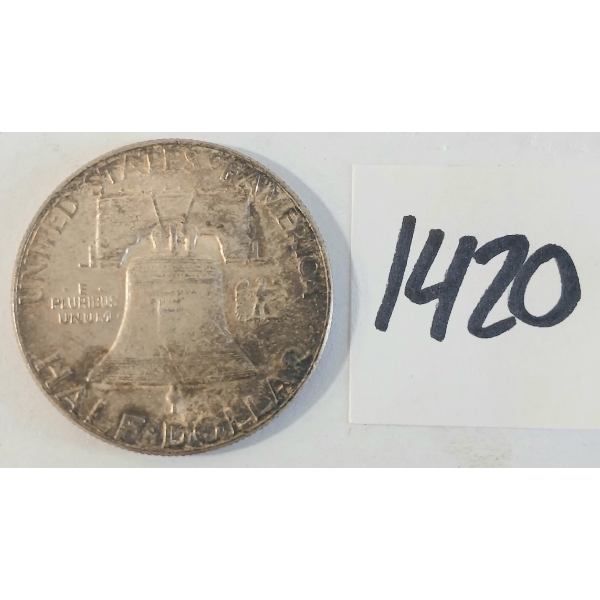 1954 US FRANKLIN SILVER HALF DOLLAR COIN