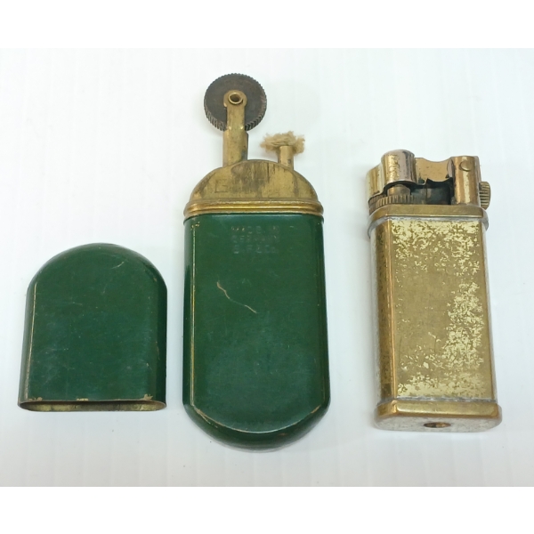 LOT OF 2 - BRASS TRENCH ART STYLE LIGHTERS
