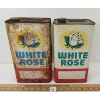 Image 1 : LOT OF 2 - WHITE ROSE MOTOR OIL CANS - GAL