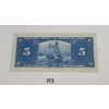 Image 2 : 1937 CDN $5 BANKNOTE