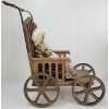 Image 4 : LOT OF 3 - ANTIQUE TOY STROLLER, APPLE-HEAD DOLL & PULL-ALONG HORSE