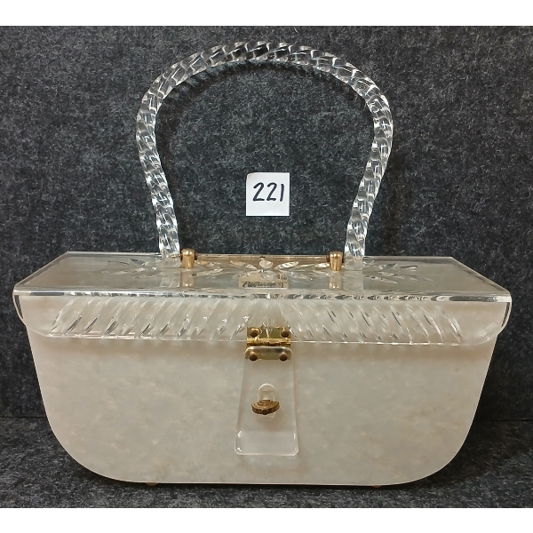 PATRICIA LUCITE BOX CLUTCH PURSE