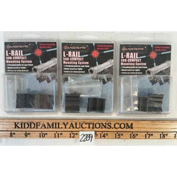 LOT OF 3 - LASERLYTE L-RAIL SUB COMPACT MOUNTING SYSTEMS